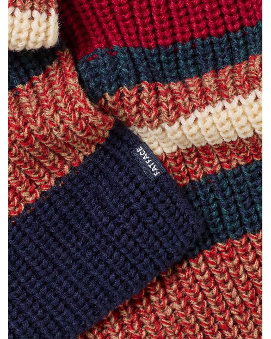 FatFace Red Fatface Multi Stripe Knit Scarf for men