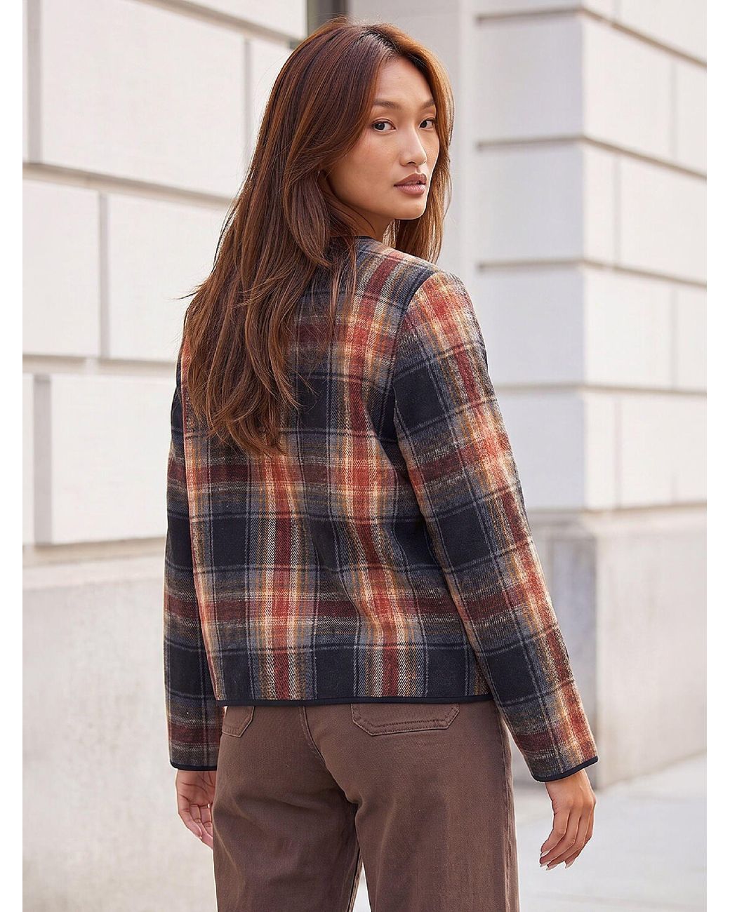Roman Orange Checkered Jacket