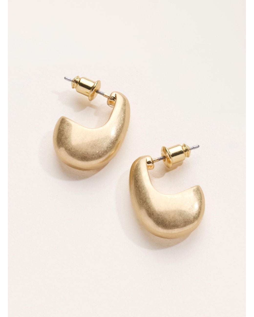 FatFace Natural Fatface Tone Brushed Hoop Earrings