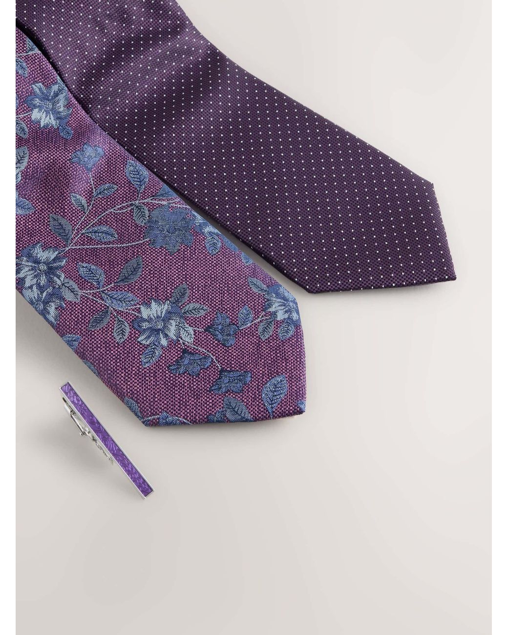 Next Blue Pattern Ties 2 Pack for men