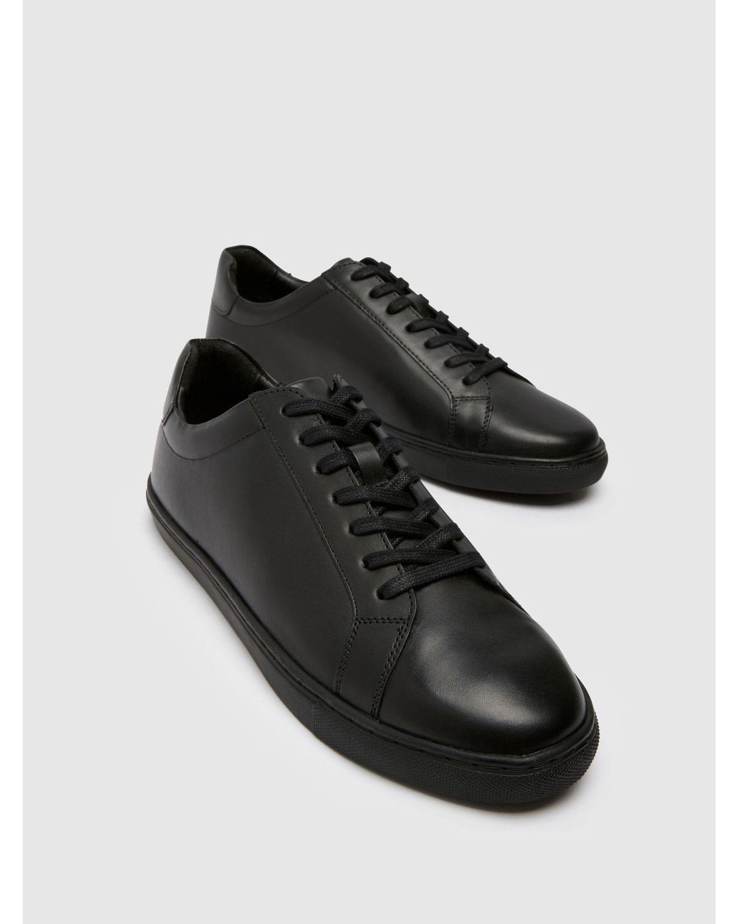 Schuh Black Wayne Leather Trainers for men