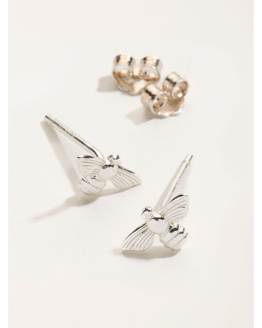 FatFace Natural Sterling Bee Studs