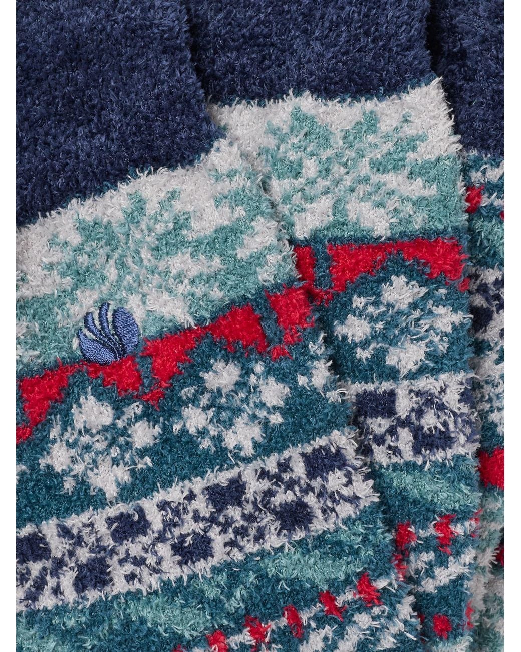 FatFace Blue Fatface Fairisle Fluffy Socks for men