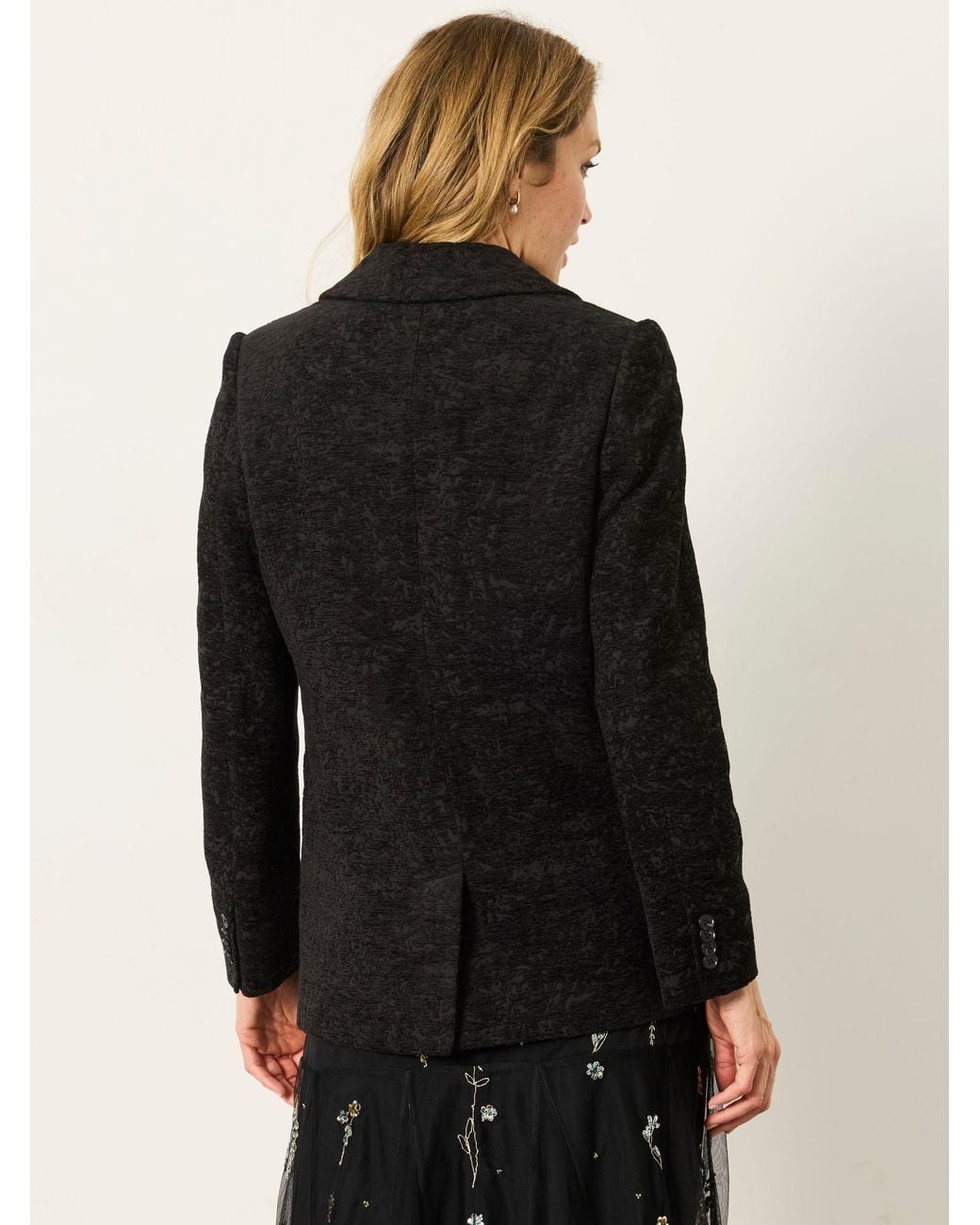 FatFace Brown Lily Jacquard Blazer