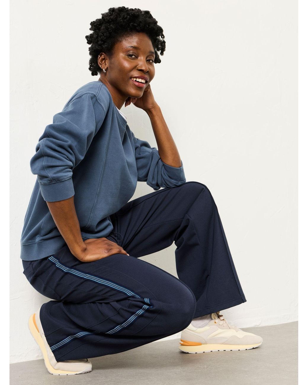 FatFace Blue Ely Ponte Wide Leg Trouser