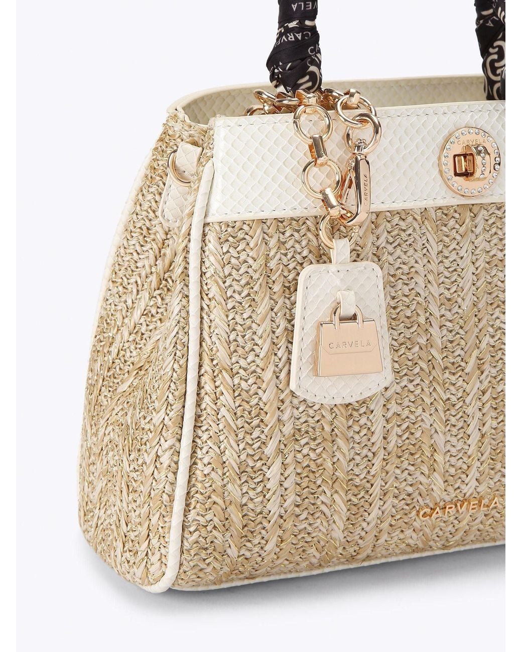 Carvela Kurt Geiger Sorrento Top Handle Bag in Natural | Lyst