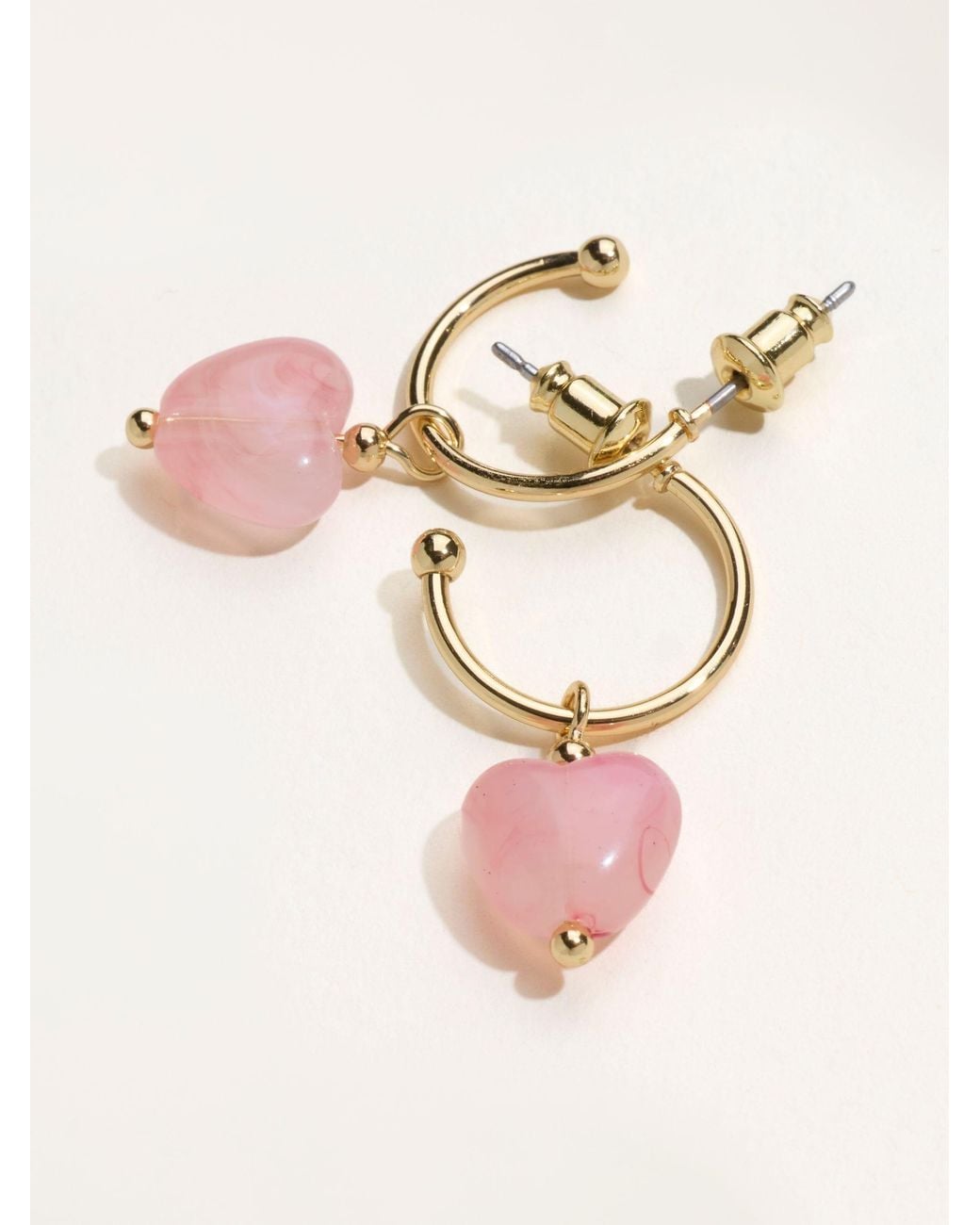 FatFace Black Heart Drop Earrings