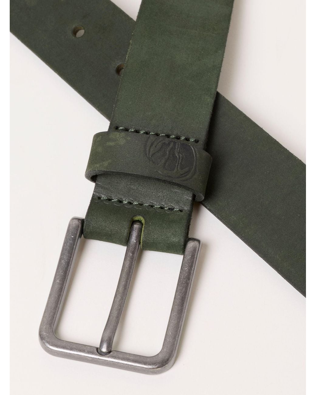 FatFace Green Plain Nubuck Belt for men