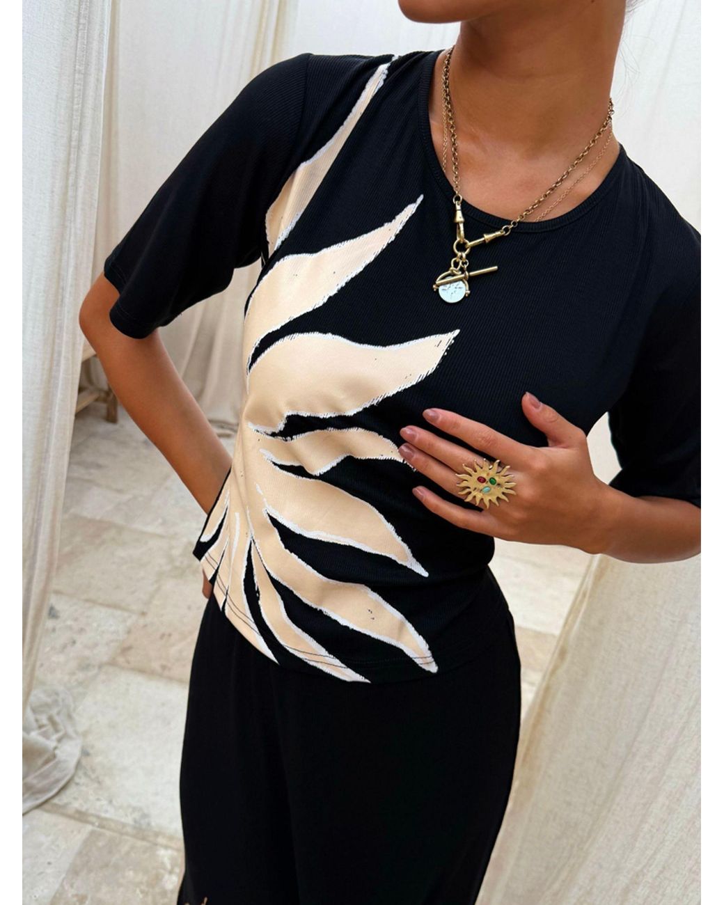 Never Fully Dressed Black Sol Rib Top
