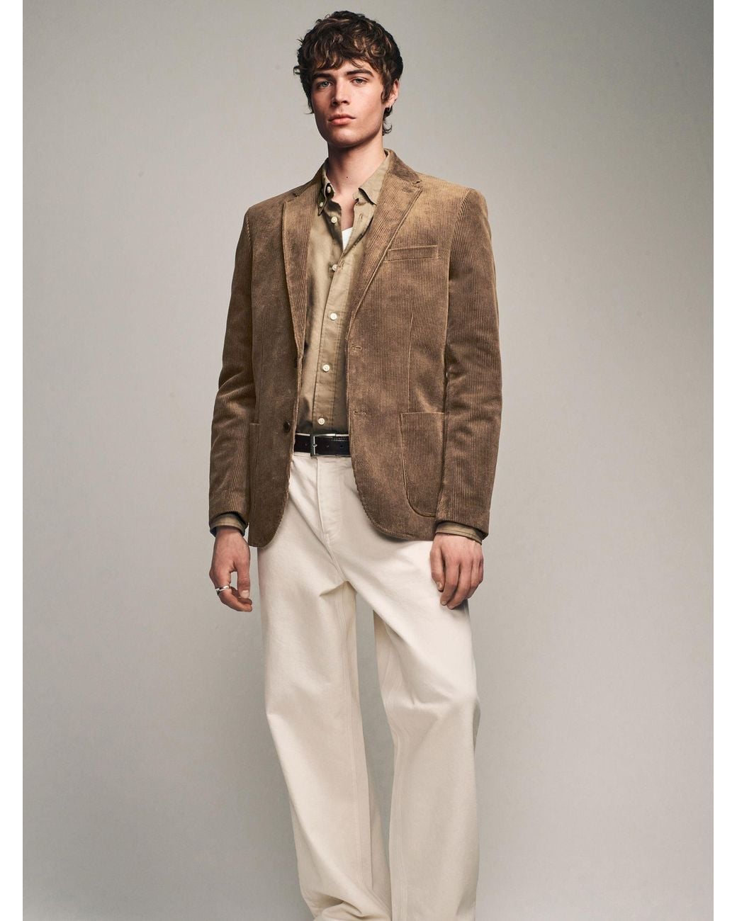 Next Brown Regular Fit Cord Blazer for men