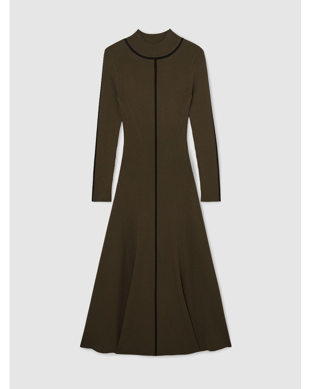 reiss green knit dress Polly Contrast-Stitch Knitted Midi in Asha Sequin Dress