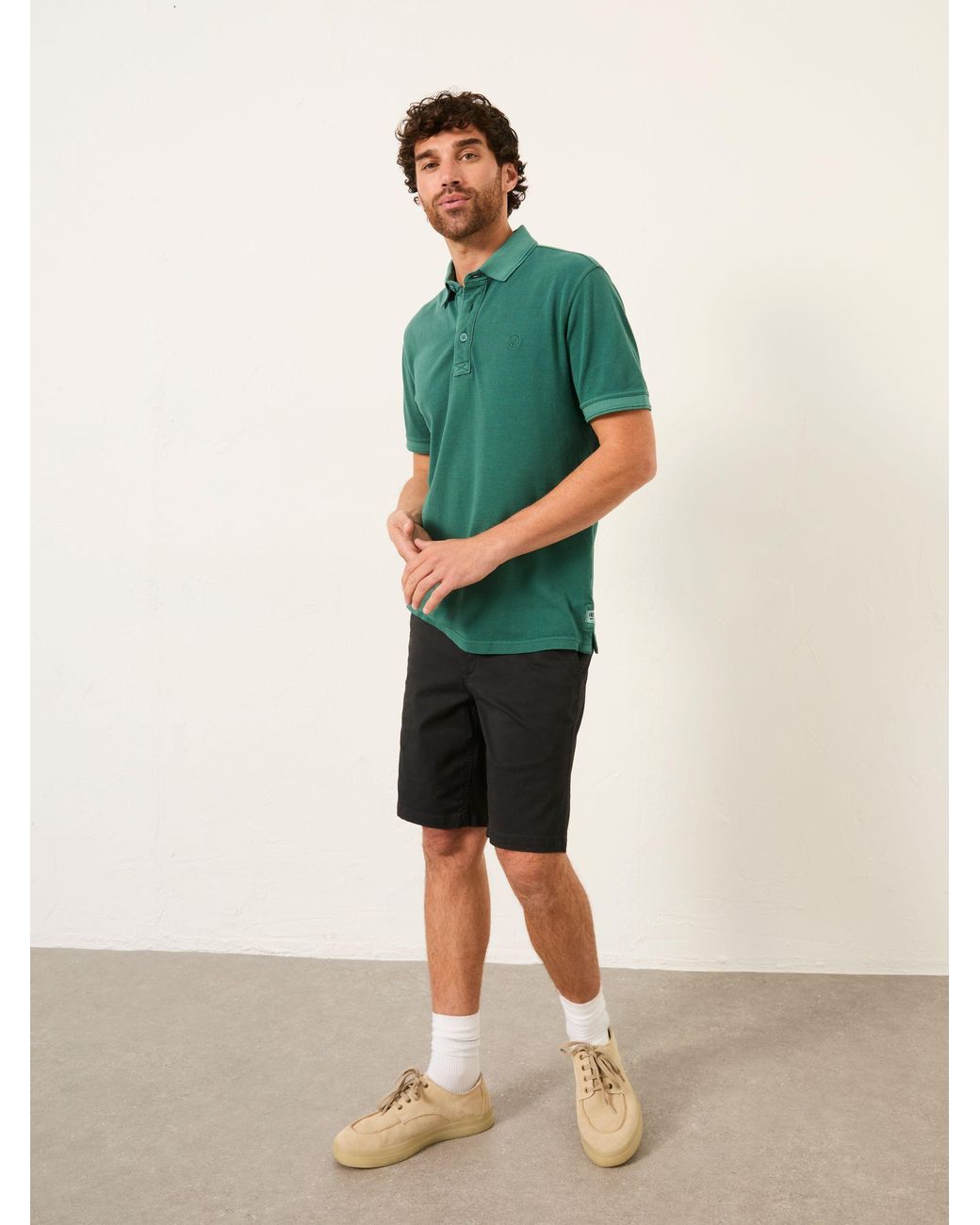 FatFace Green Short Sleeve Pique Polo Shirt for men