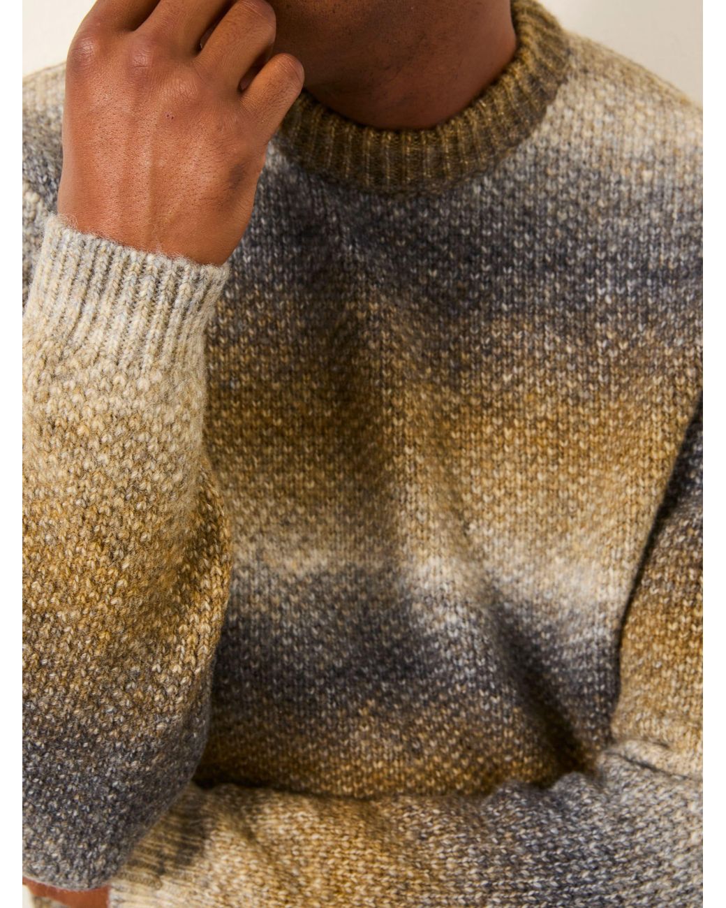 FatFace Blue Ombre Knitted Crew Jumper for men