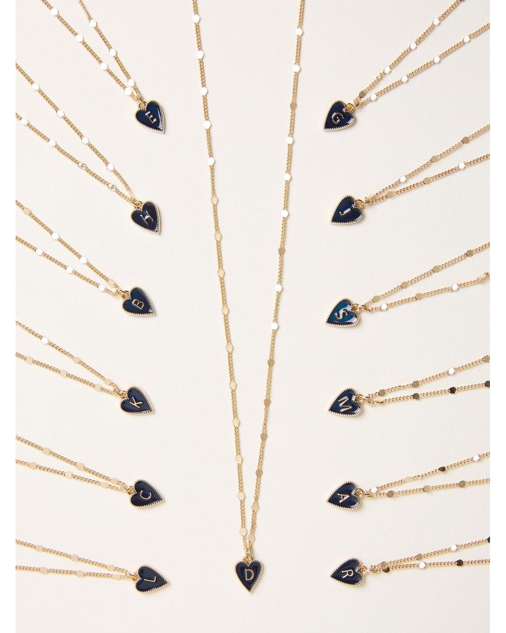 FatFace Natural Alphabet Heart Necklace
