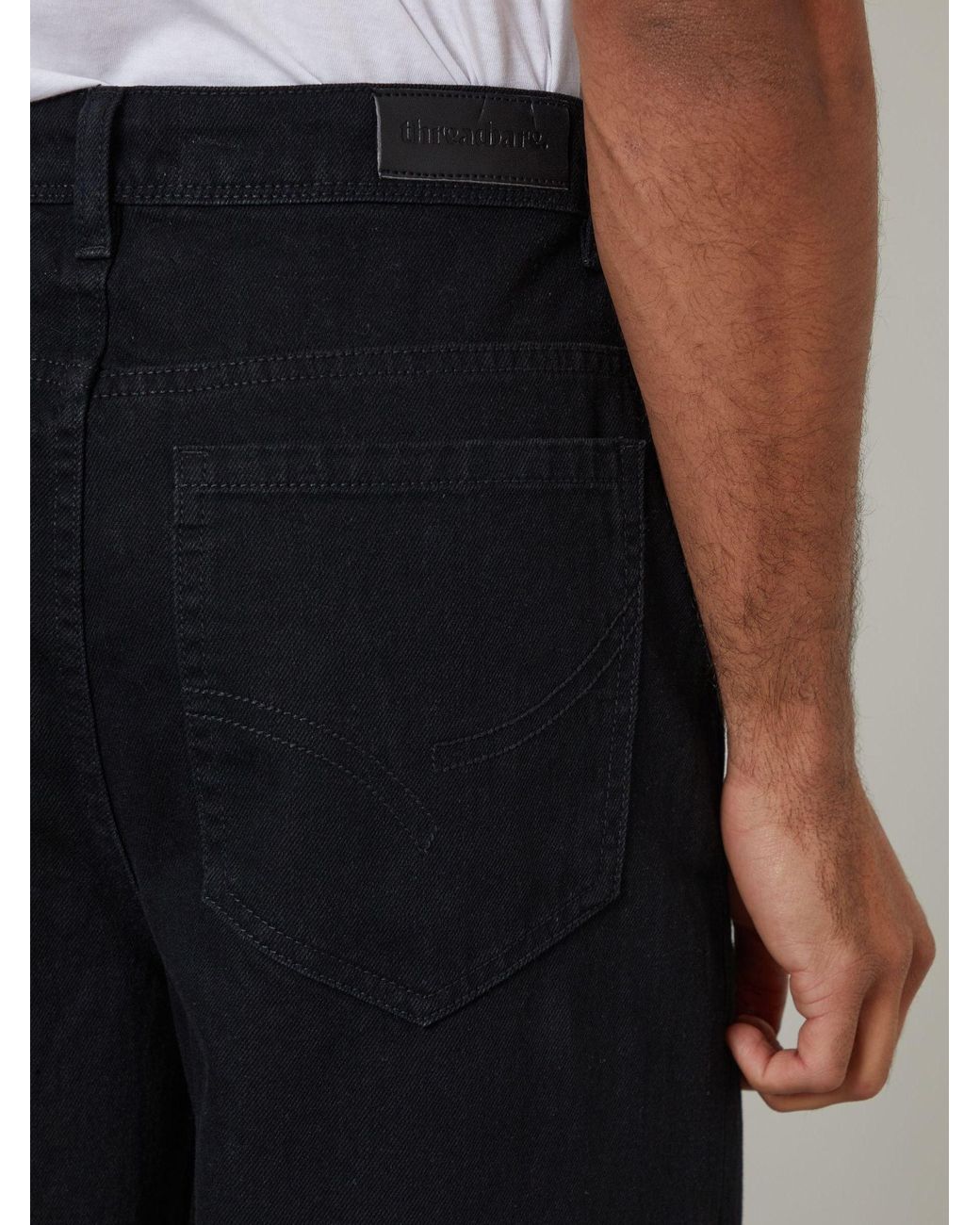 Threadbare Black Baggy Jeans for men