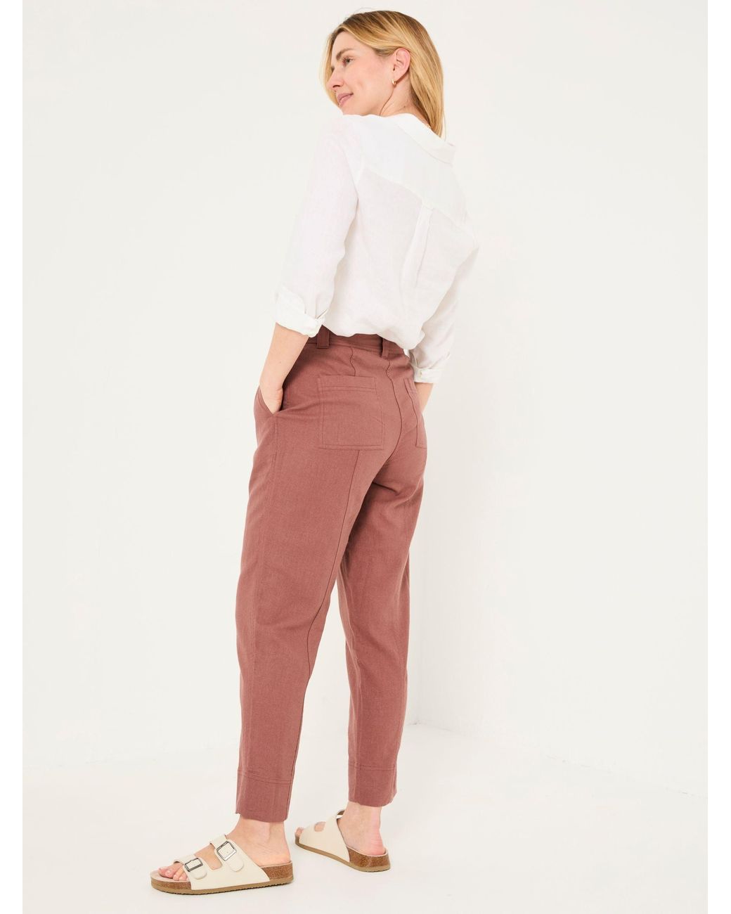 FatFace Issy Tapered Linen Blend Trousers