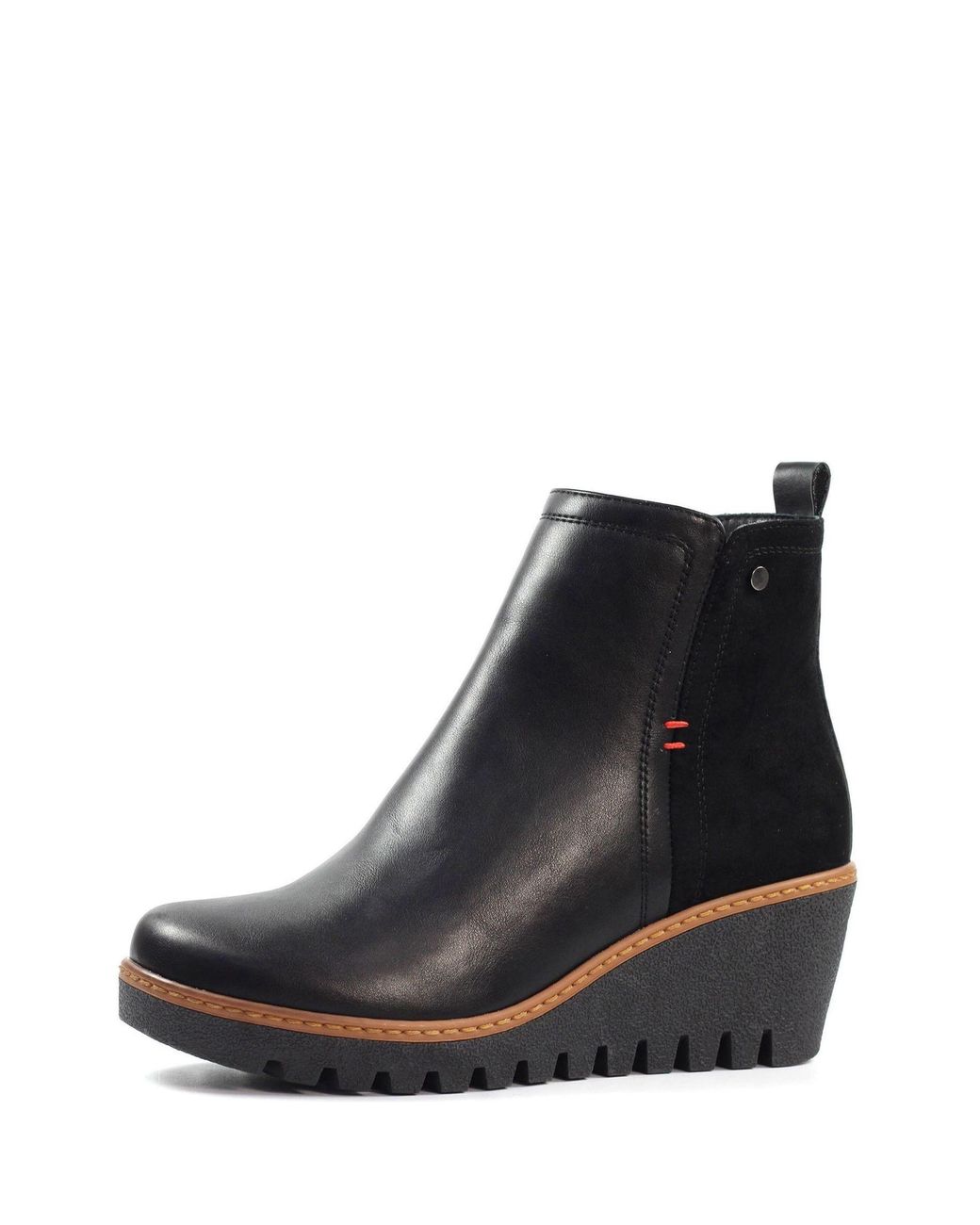 Lunar Black Pixie Wedge Ankle Boots