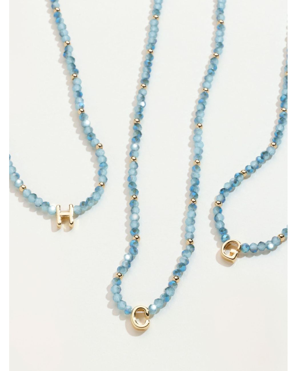 FatFace Blue Alphabet Beaded Necklace