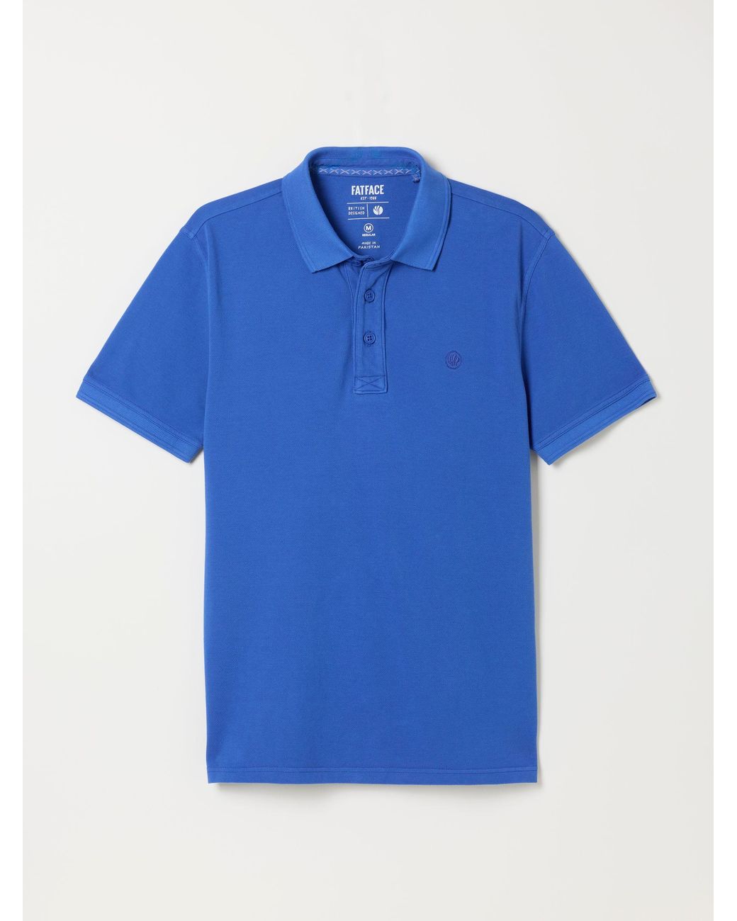 FatFace Blue Short Sleeve Pique Polo Shirt for men