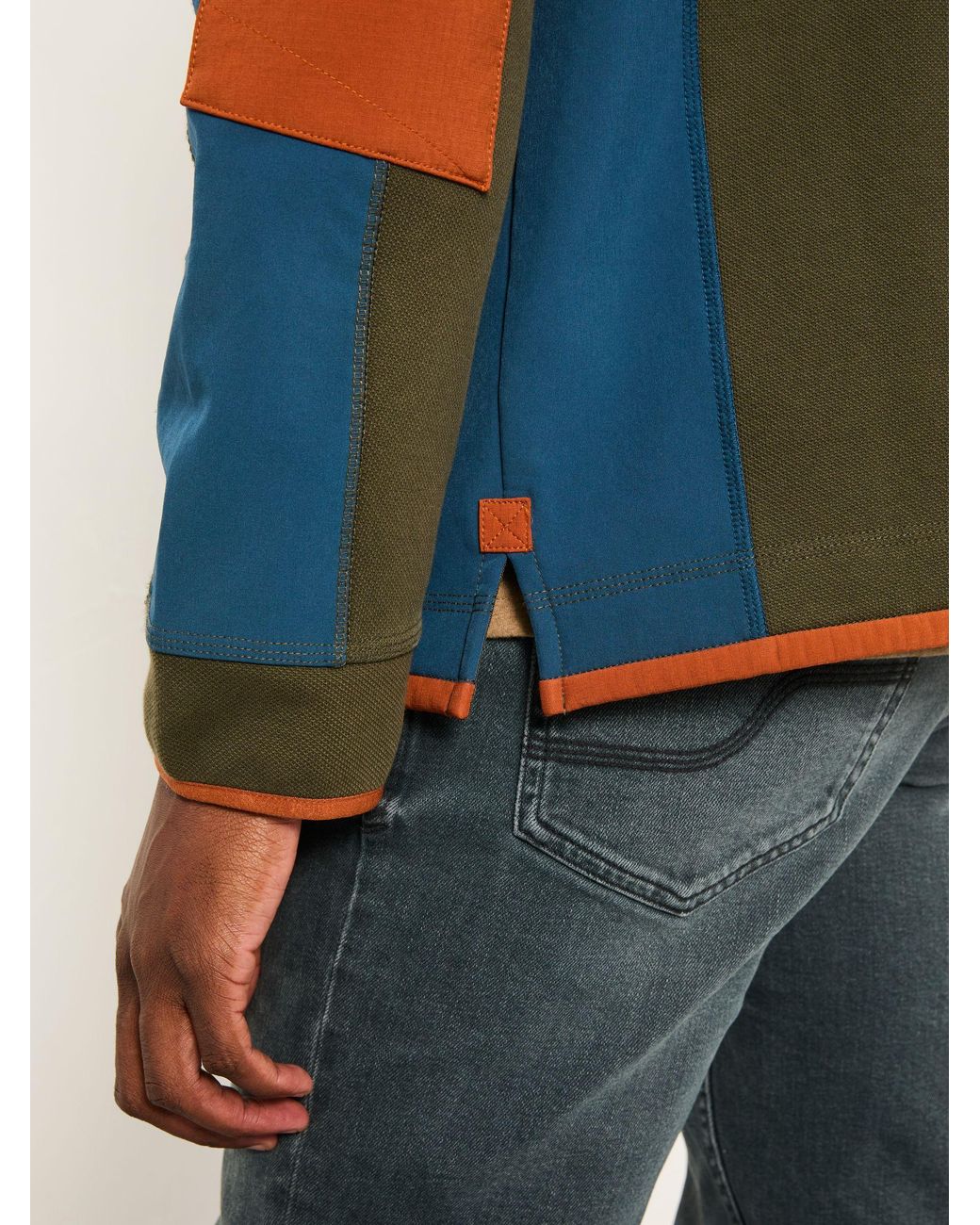 FatFace Green Airlie Hybrid Quarter Neck Sweat for men