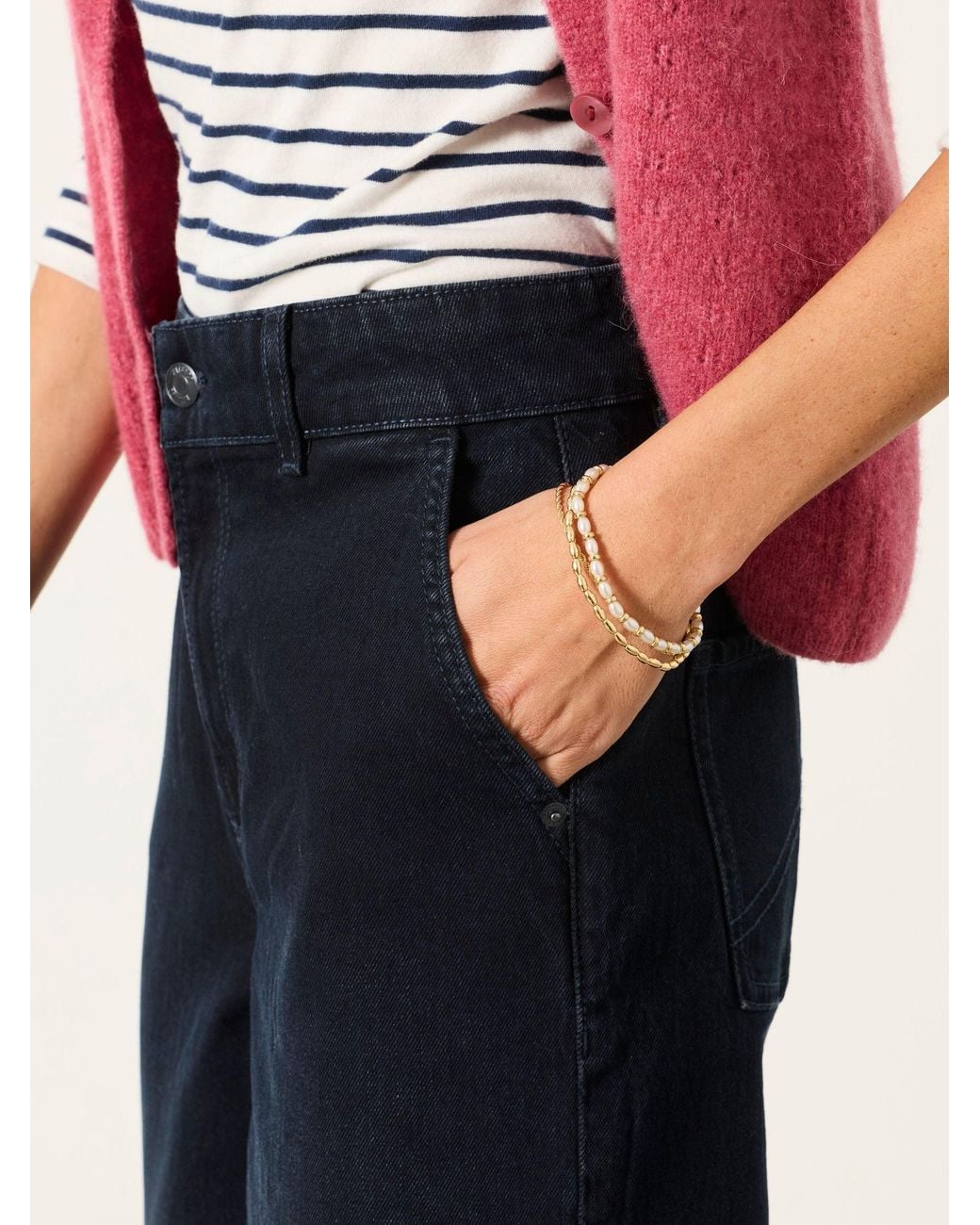 FatFace Black Fatface Hove Dark Wide Leg Jeans