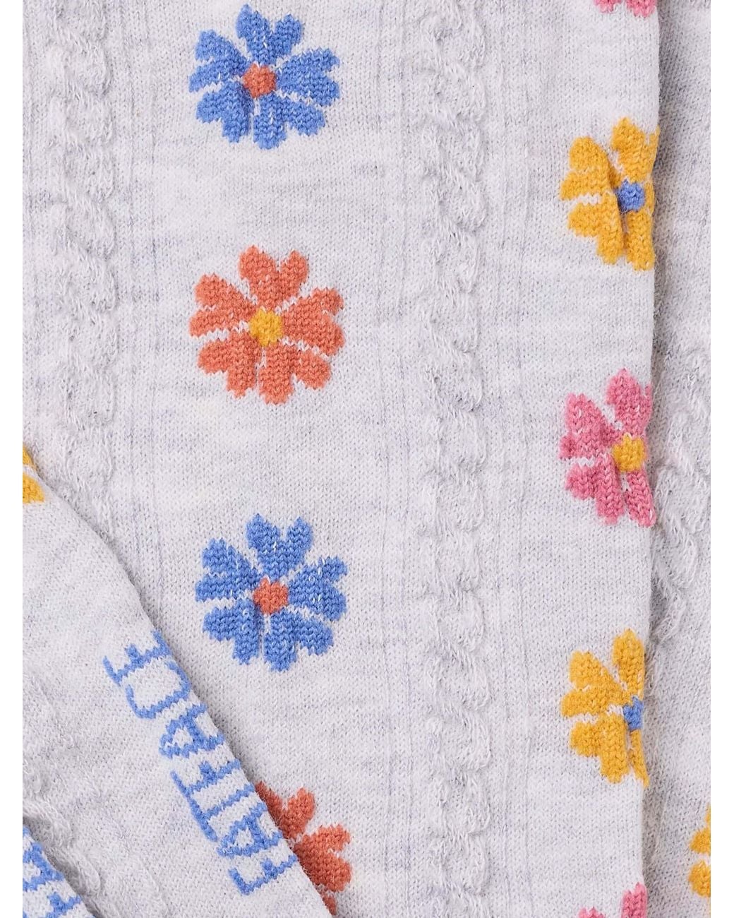 FatFace White Fatface Floral Cable Socks