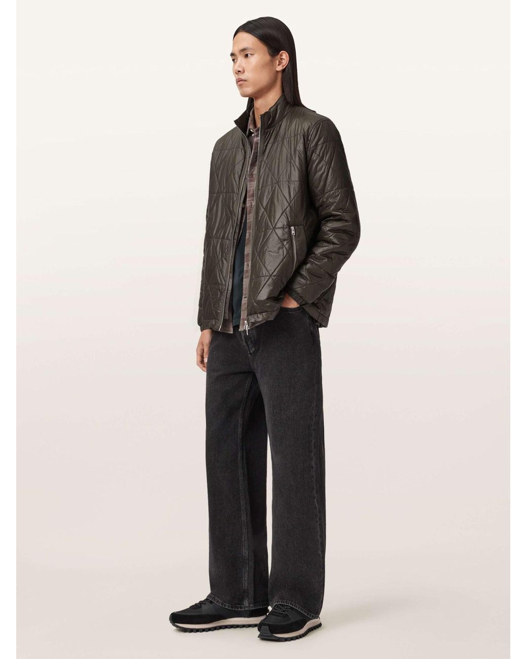 AllSaints Brown Allsaints Tribex Shine Jacket for men