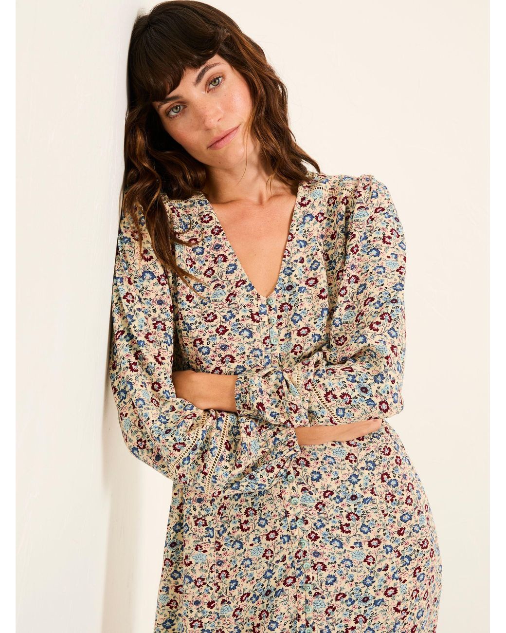 FatFace Natural Fatface Solene Petite Midi Dress