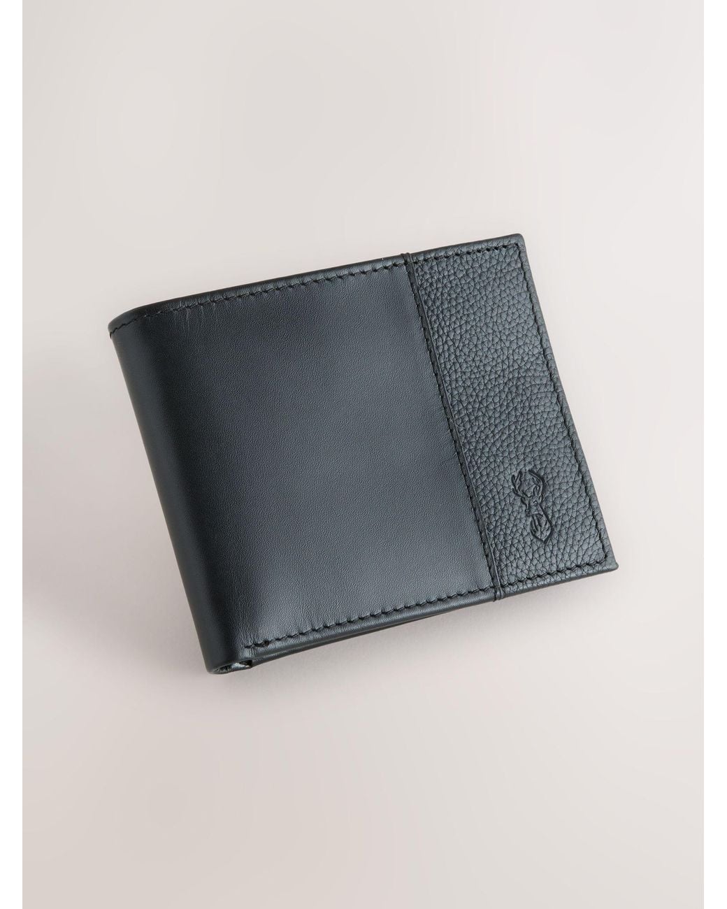 Next Blue Leather Bifold Wallet for men