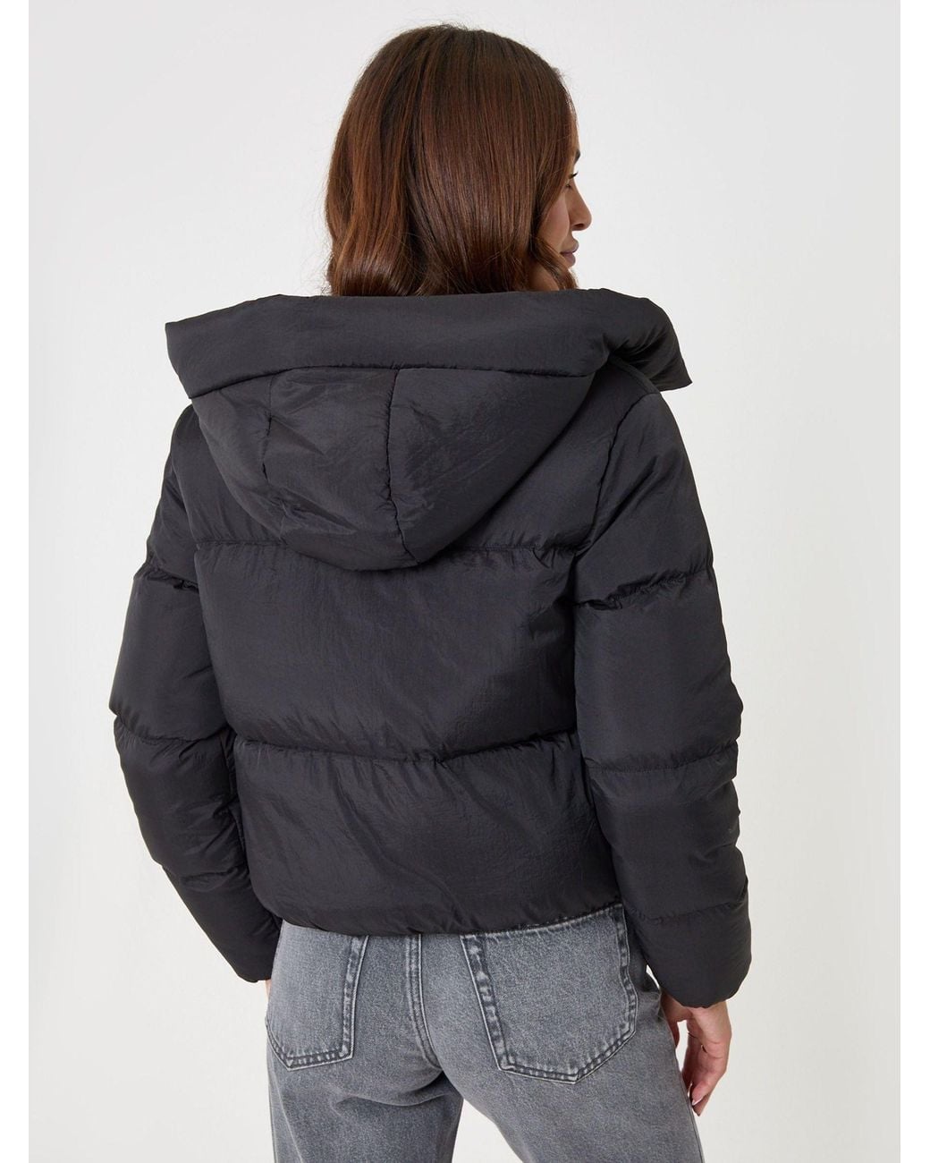 Threadbare Blue Showerproof Cropped Puffer Coat