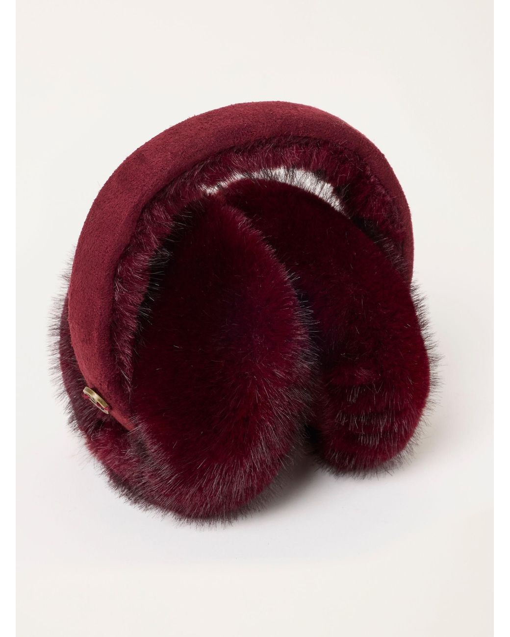 FatFace Red Fatface Burgundy Fluffy Earmuffs