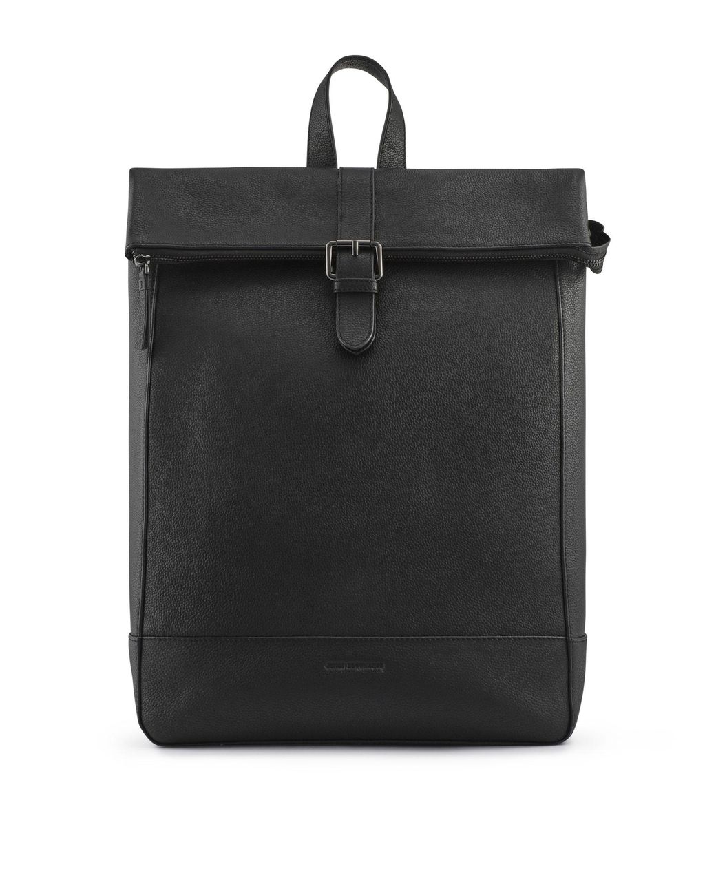Jones Bootmaker Black Leather Uphall Backpack for men