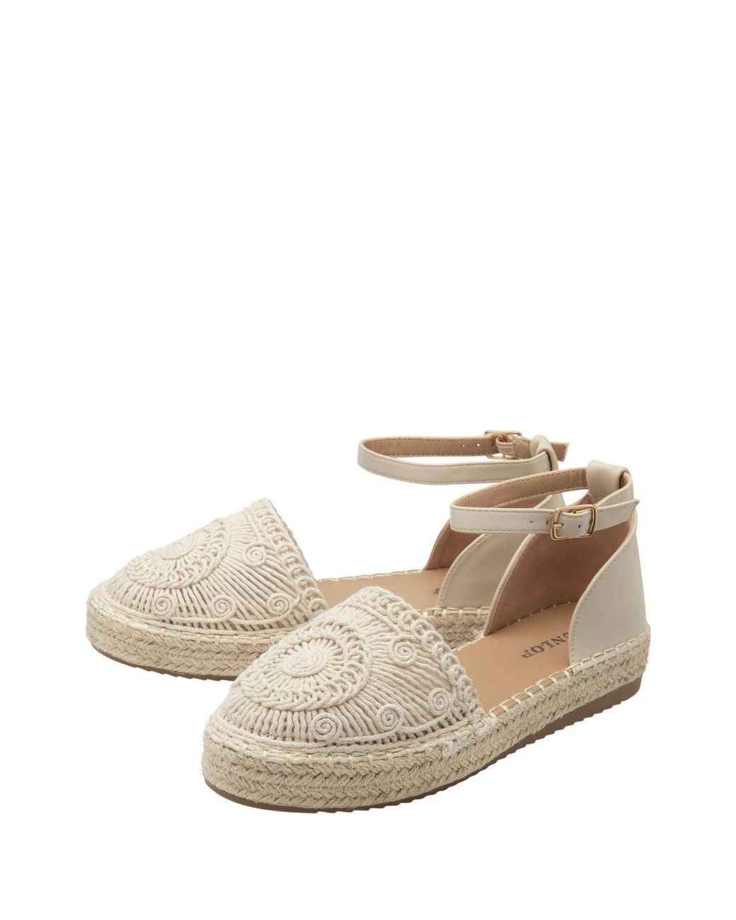 Dunlop Natural Ankle Strap Flatform Shoes
