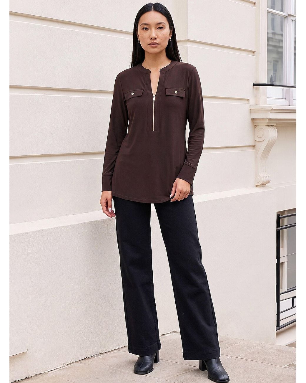 Pokit Romal Roman Pocket Detail Zip Top in Purple | Lyst