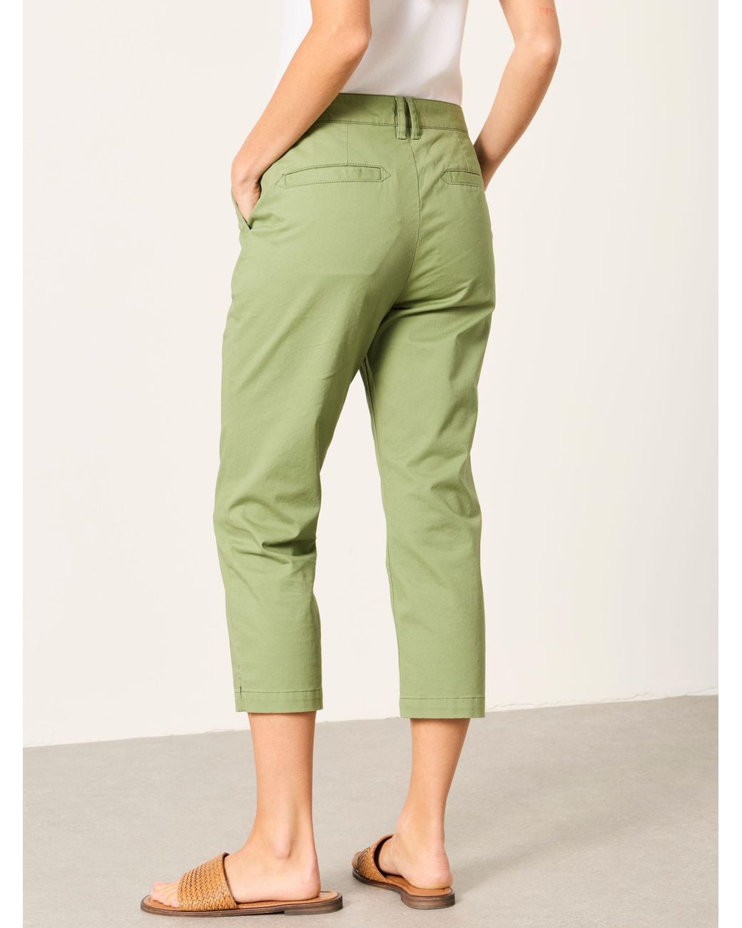 FatFace Green Farnham Crop Chino