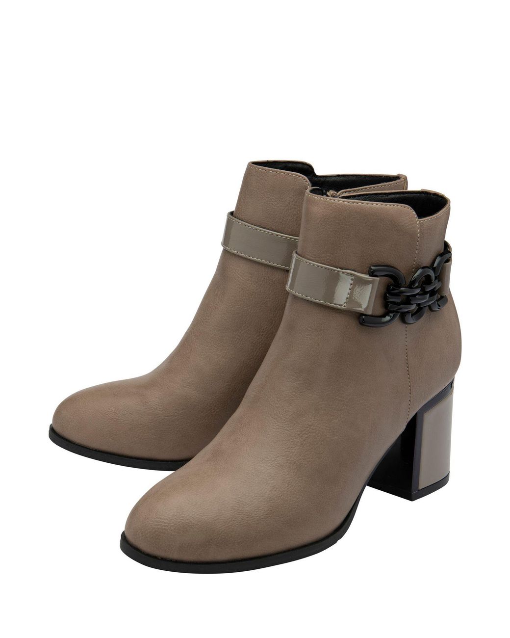 Lotus Brown Heeled Ankle Boots