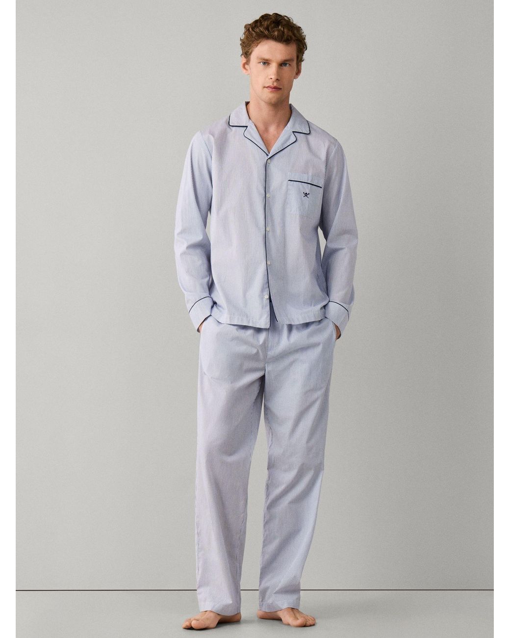 Hackett Gray Striped Pyjamas Set for men