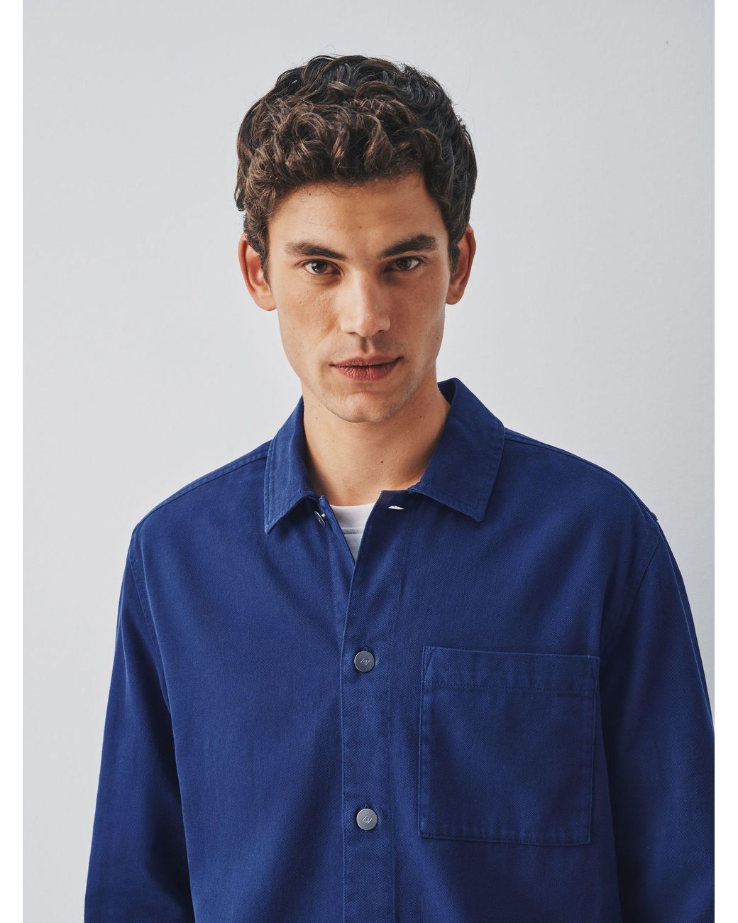 Next Blue Pocket Canvas Shacket for men