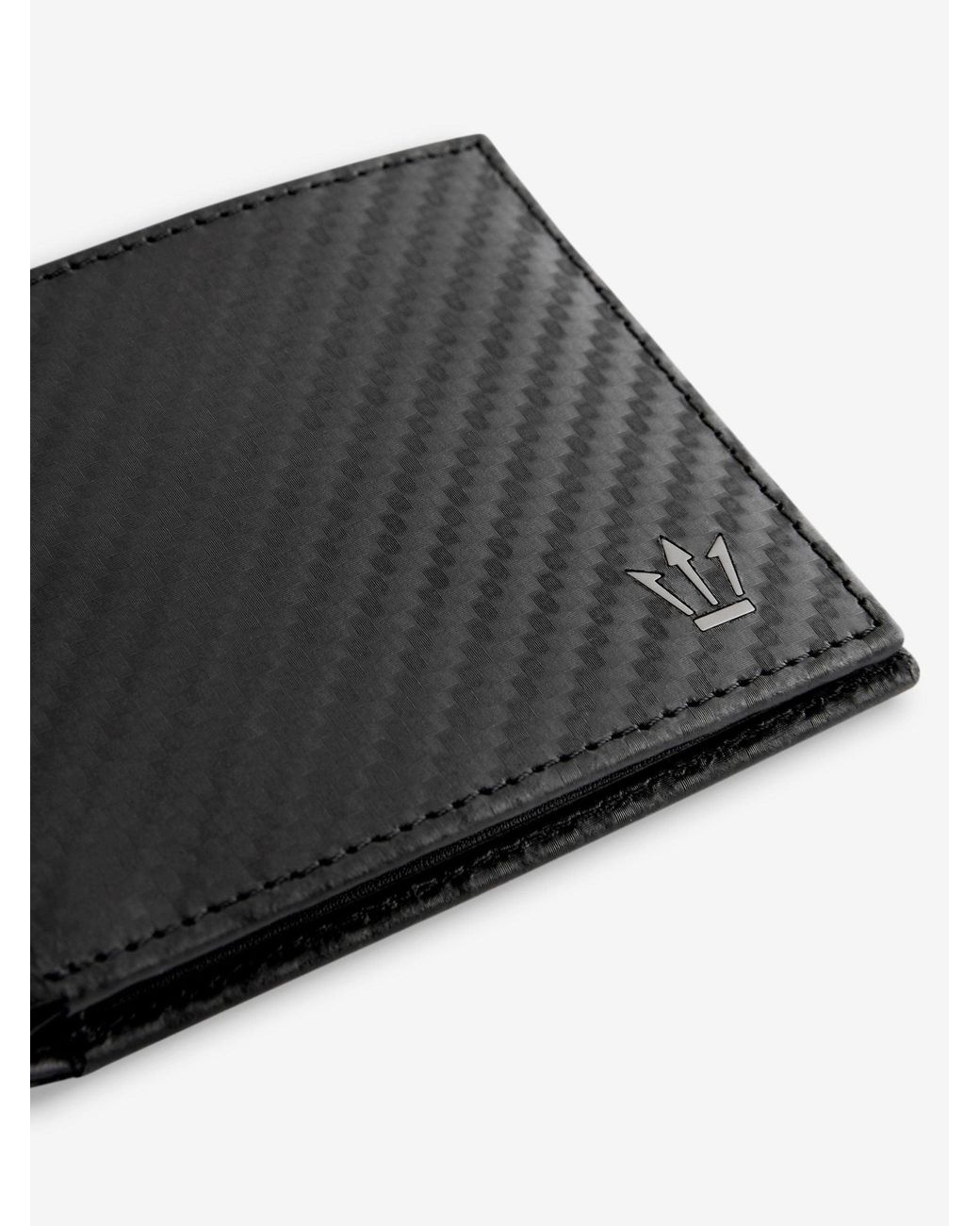 Next Black Leather Two Tone Jacqaurd Wallet for men
