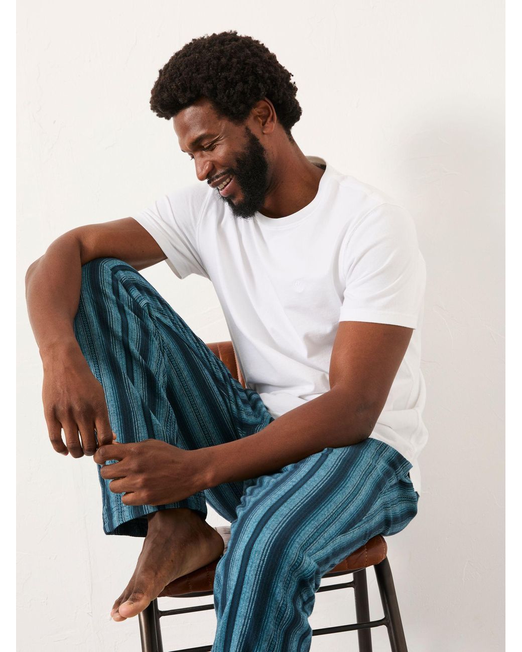 FatFace Blue Skye Stripe Pyjama Bottoms for men