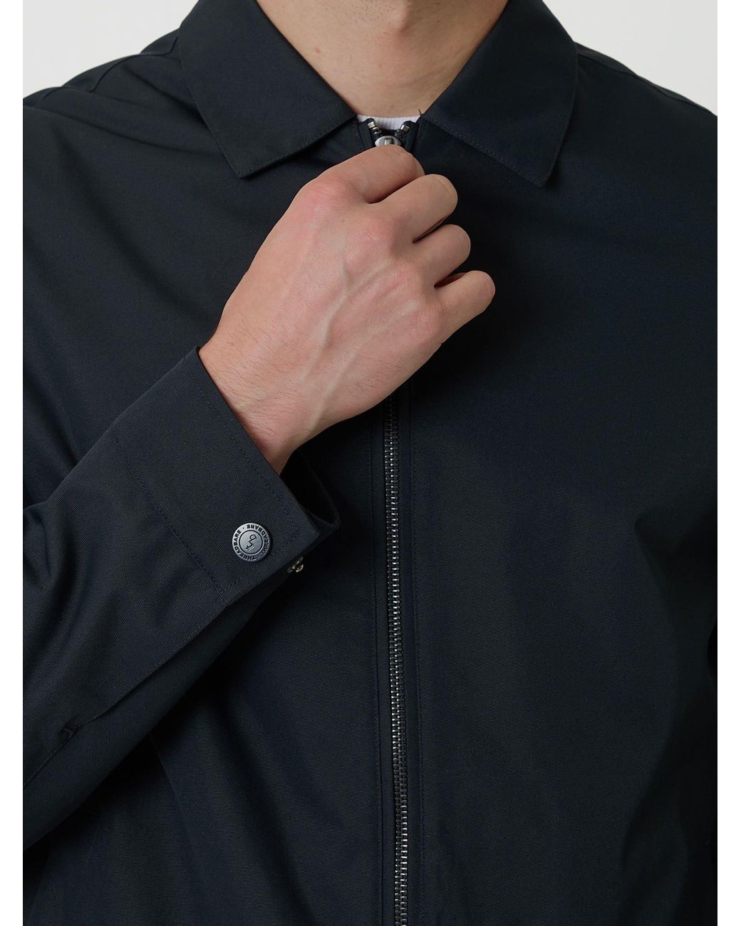Threadbare Blue Showerproof Lightweight Collared Zip Through Jacket for men