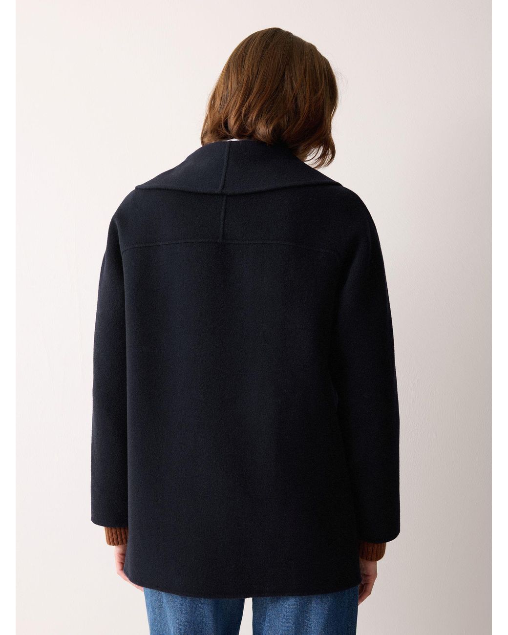 Jigsaw Blue Double Faced Shawl Coat