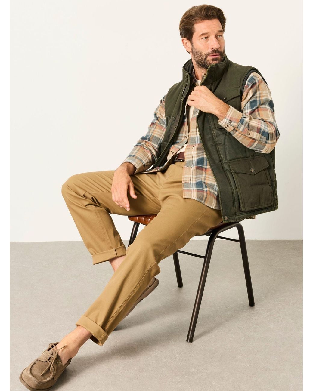 FatFace Natural Bosbury Tailored Fit Smart Chino Trousers for men