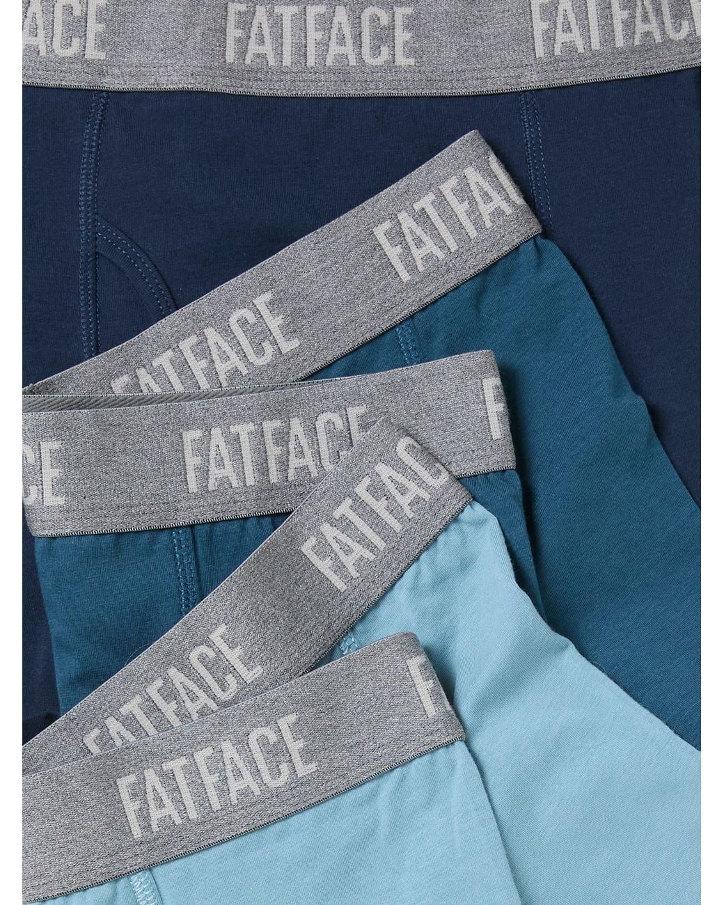 FatFace Blue Fatface 3 Pairs Of Plain Boxers for men