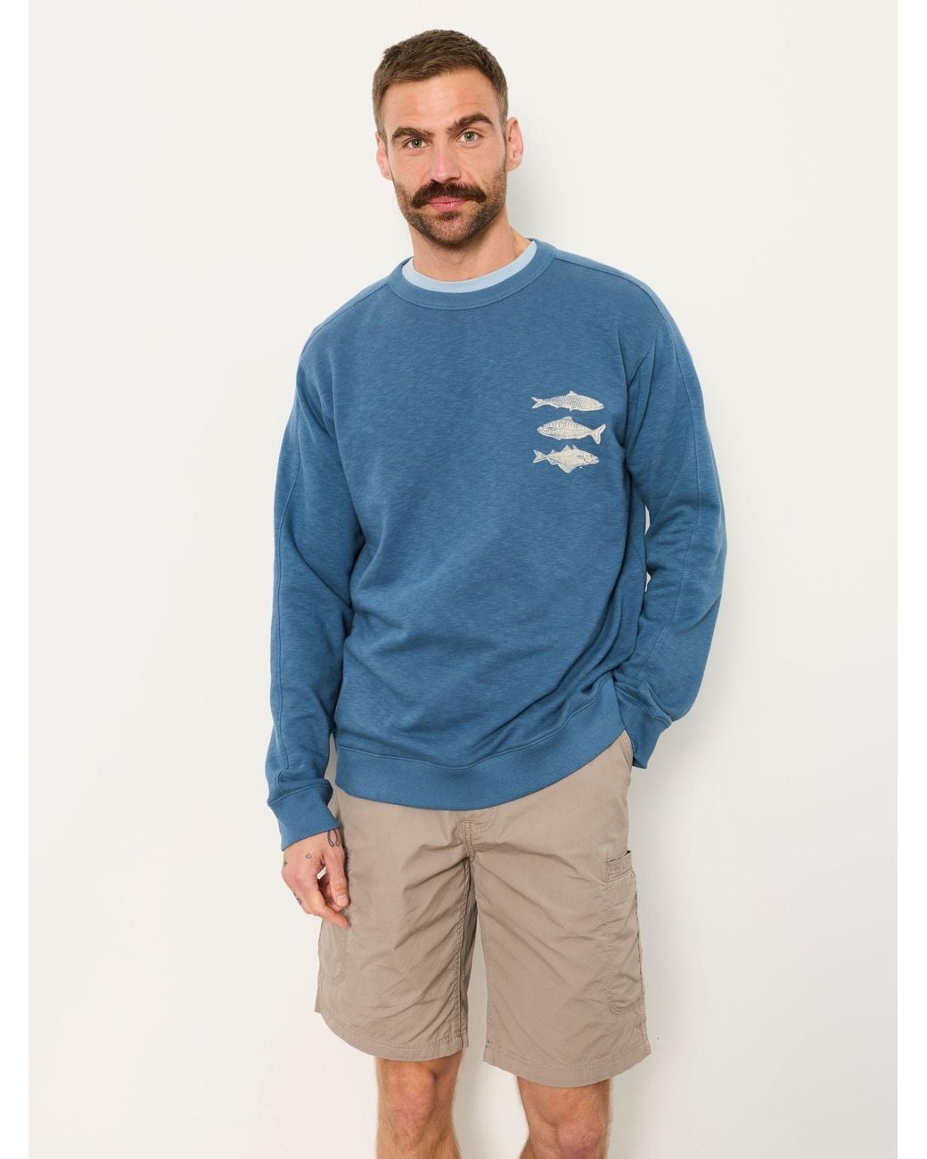 FatFace Blue Mcs Crew Sweat Tops for men