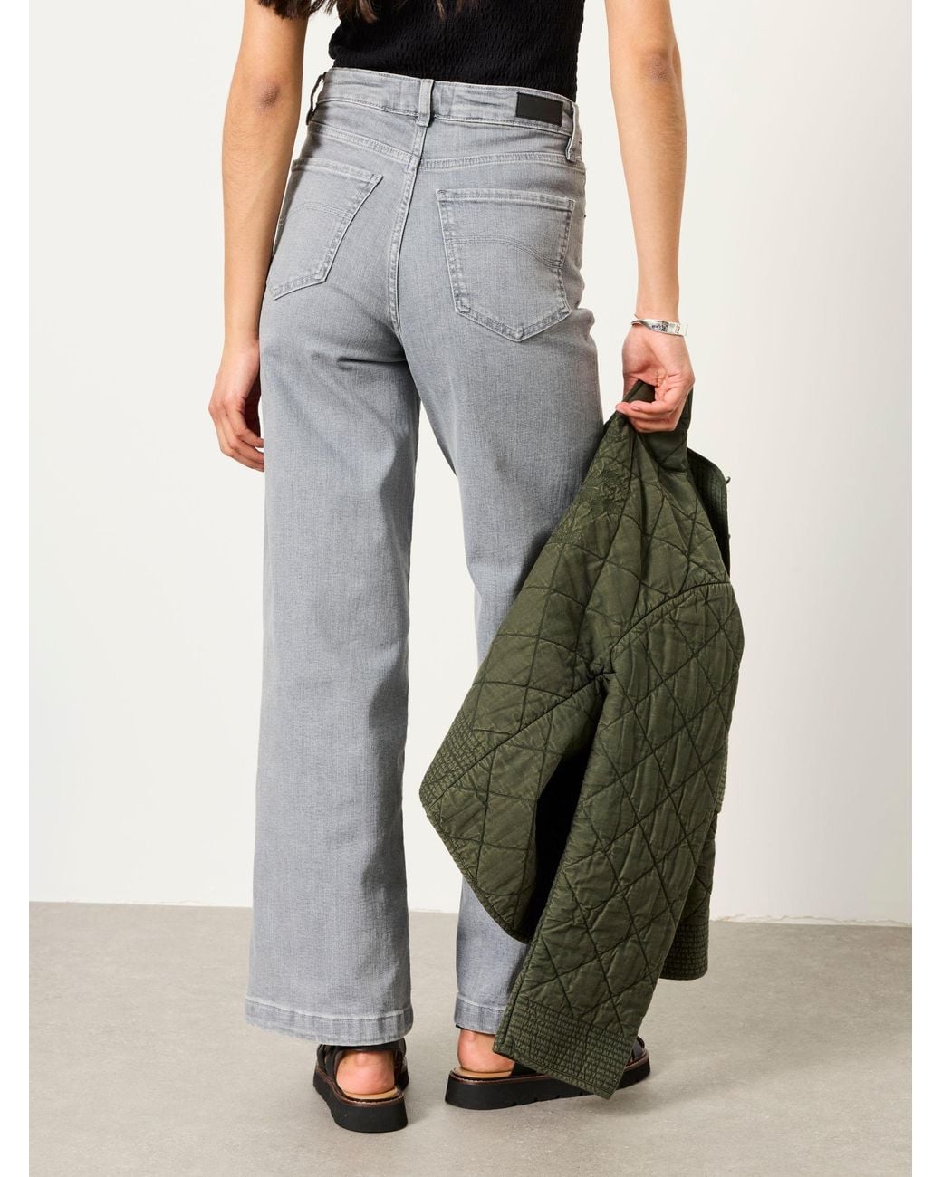 FatFace Gray Welling Wide Leg Jeans