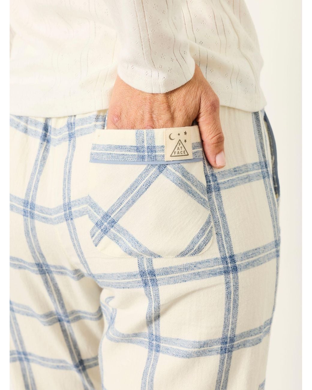 FatFace Natural Eva Windowpane Check Pyjama Bottoms