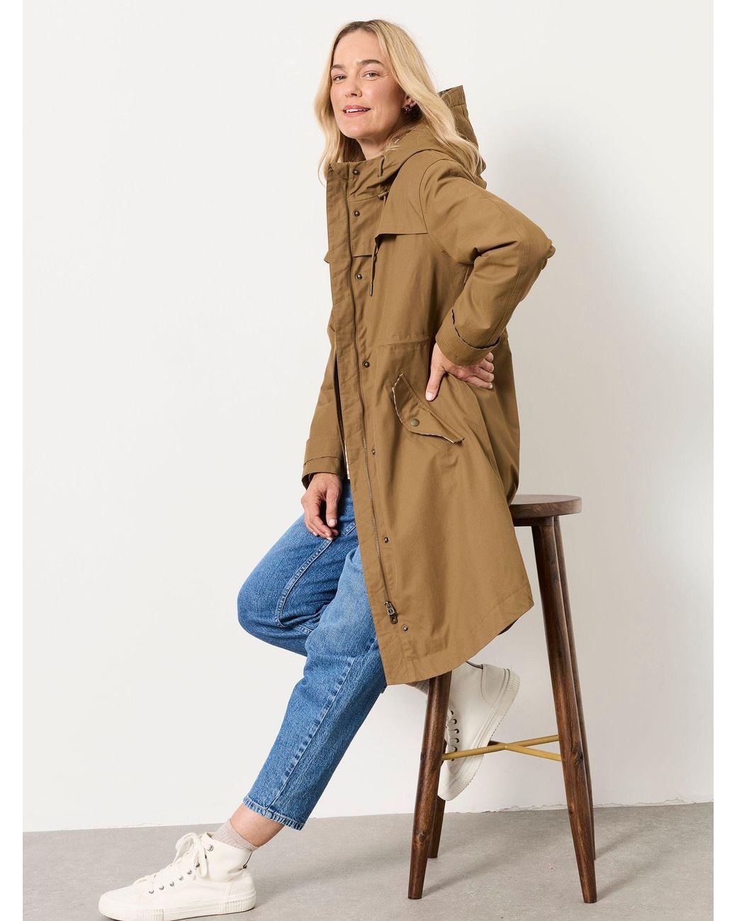FatFace Green Inverness Long Raincoat