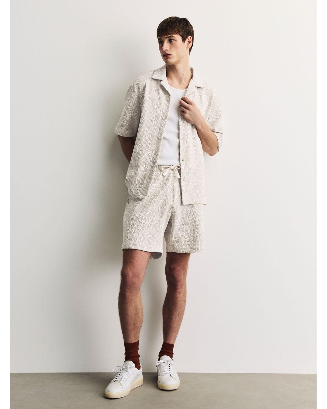 Next Natural Jersey Floral Patterned Shorts for men