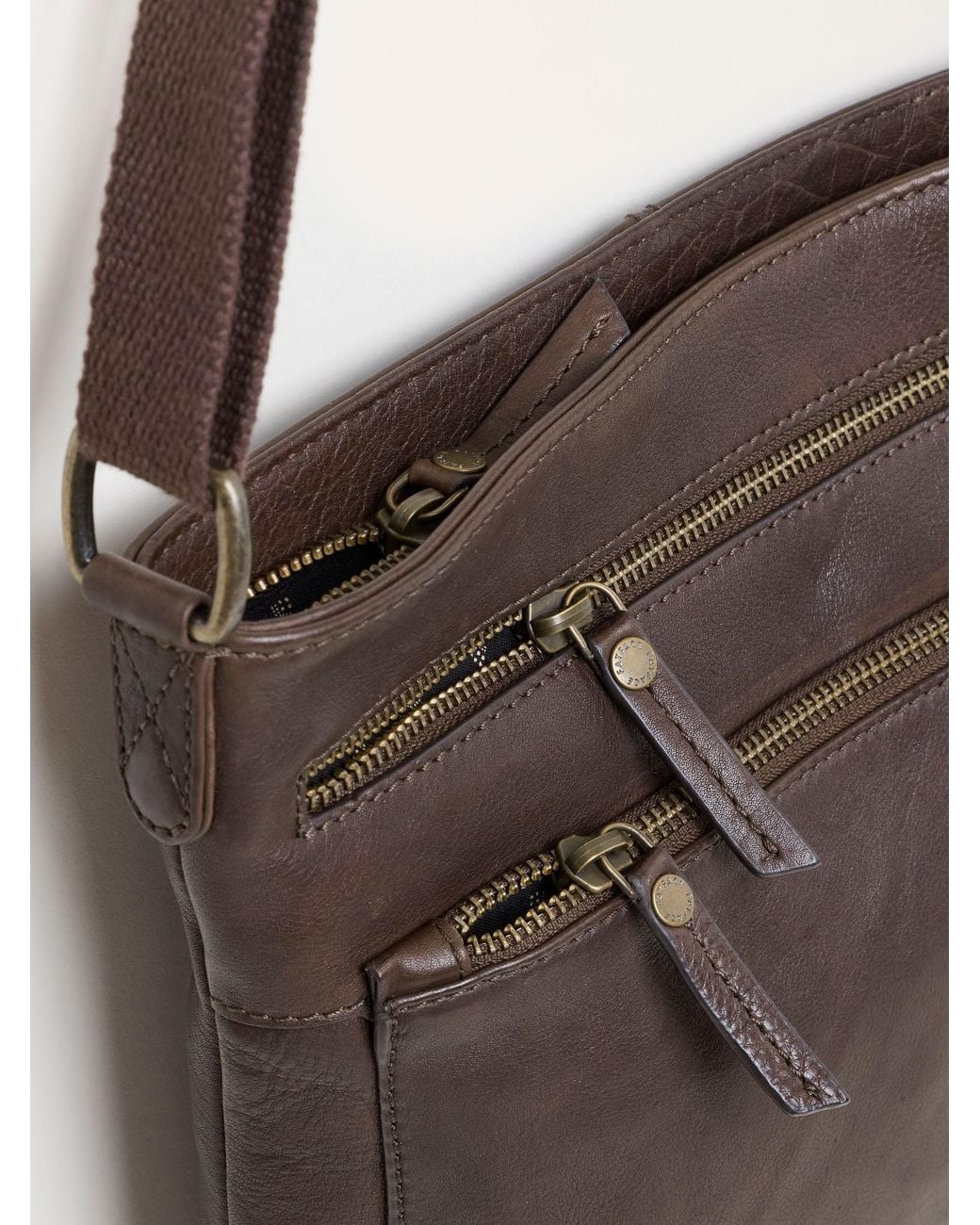 FatFace Brown Fatface Allie Chocolate Leather Crossbody Bag